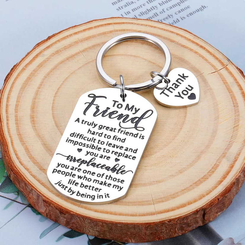 Gift for Best Friend Women Men Friendship Gift for Him Her Christmas Birthday Graduation Gifts for Friends Sentimental To My Friend Keychain Thank You Gifts Bestie