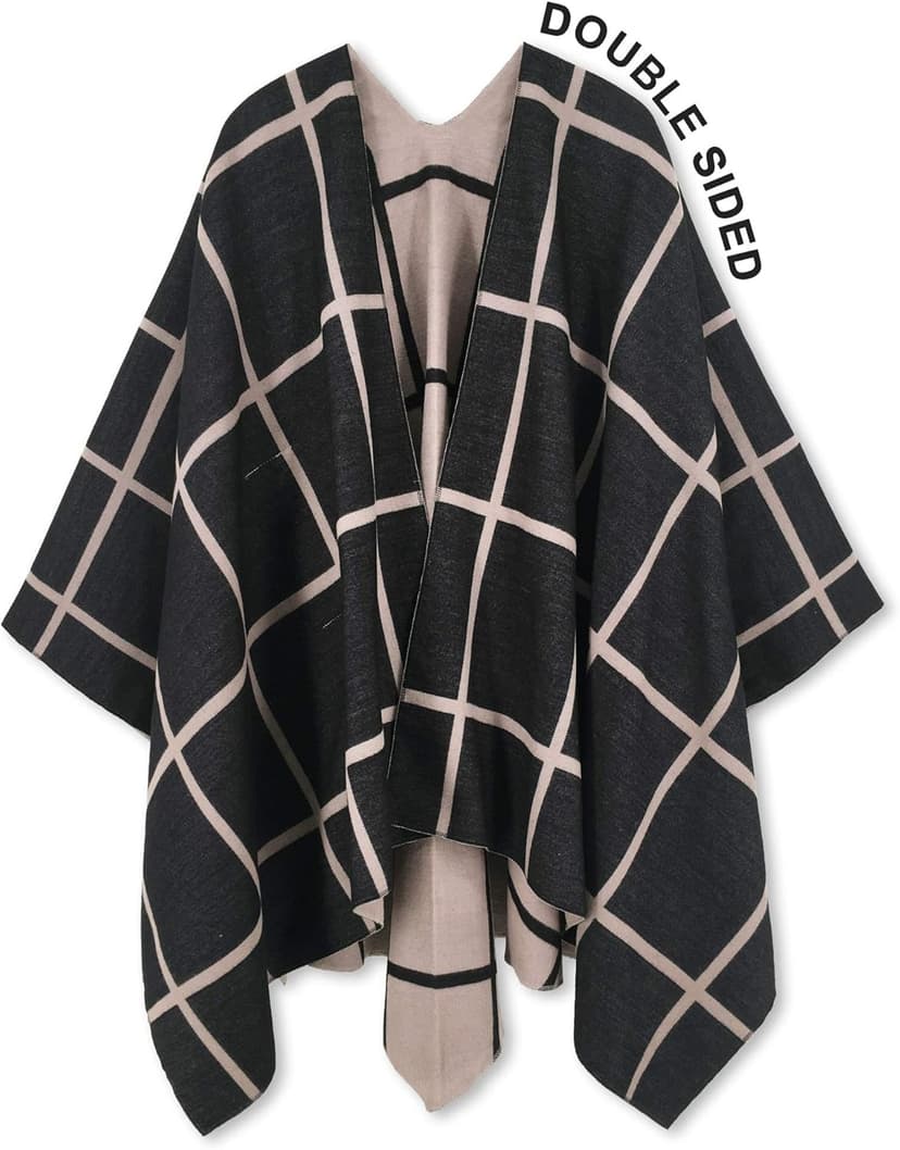 Moss Rose Women's Shawl Wrap Poncho Ruana Cape Open Front Cardigan Shawls for Fall Winter