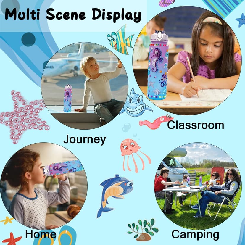 muyurra Christmas Gift for Girls Decorate Your Own Water Bottle Kits for Girls Age 4-12, Girl Water Bottle DIY Arts and Crafts Kits Supplies Christmas Birthday Gifts for Girl 4 5 6 7 8 9 10 Year Old