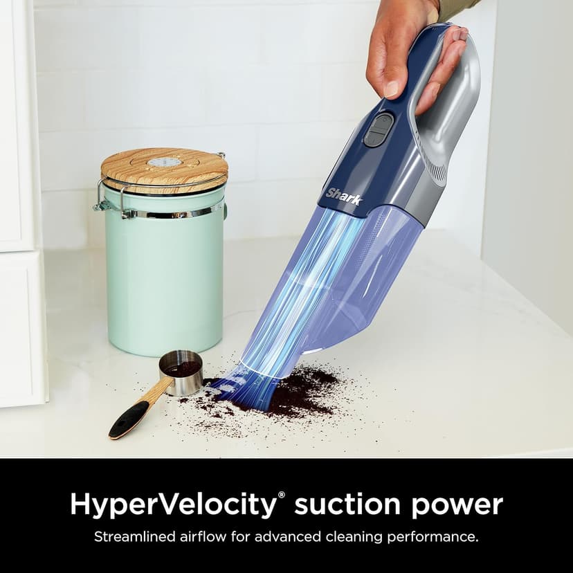 Shark Cyclone PET Handheld Vacuum with 8" Crevice Tool, HyperVelocity Suction, Navy Blue/Grey, CH701