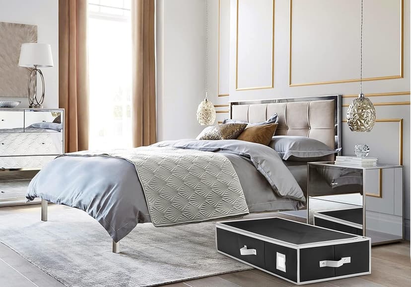 Wrapping Paper Organizer Storage for Christmas Gifts Wrapping Paper (6 Colors) Underbed Storage Container with Interior Pockets, Fits 24 Rolls