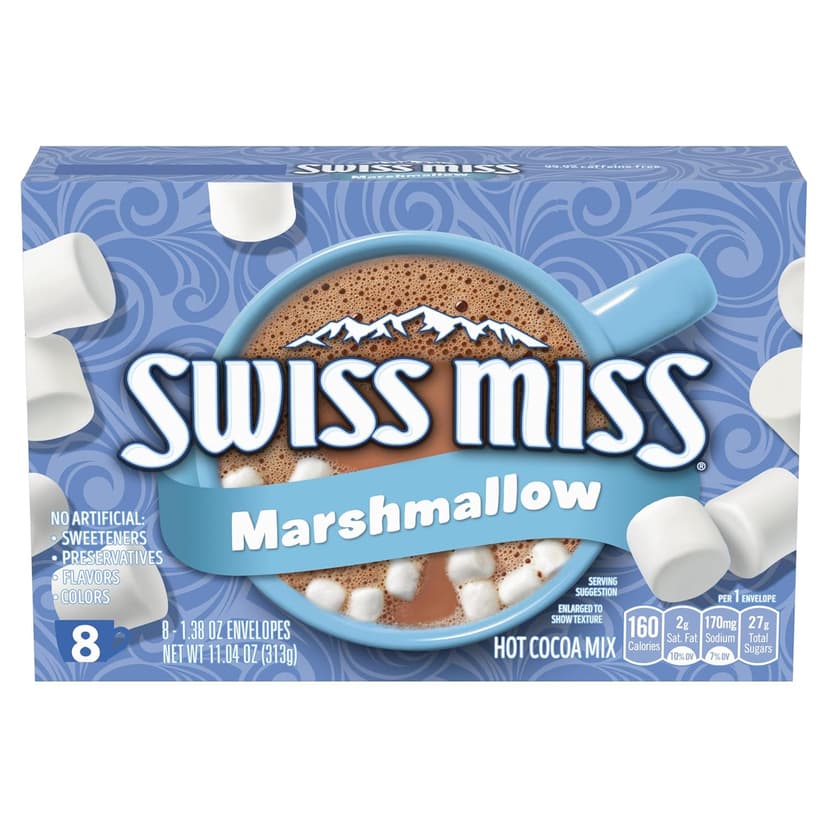 Swiss Miss Chocolate Hot Cocoa Mix With Marshmallows, 1.38 oz., 8-Count Envelopes