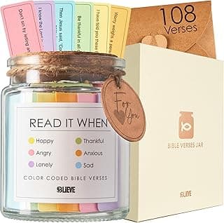 BLIEVE- Bible Verse Jar, Read Me When Bible Verses Jar For Daily Encouragement, Inspirational Prayer & Reflection, Christian Gifts For Women and Men, Religious Graduation Gifts For Her, Gift For Mom