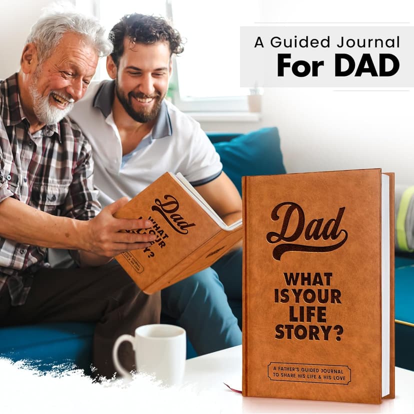 Gifts for Dad from Daughter, Son - Personalized Father's Day Gifts for dad, Husband, Men - Dads Birthday Gift Ideas, Birthday gifts for dads - Dad Story Book to Fill Out, Dads Guided Journal Life Story