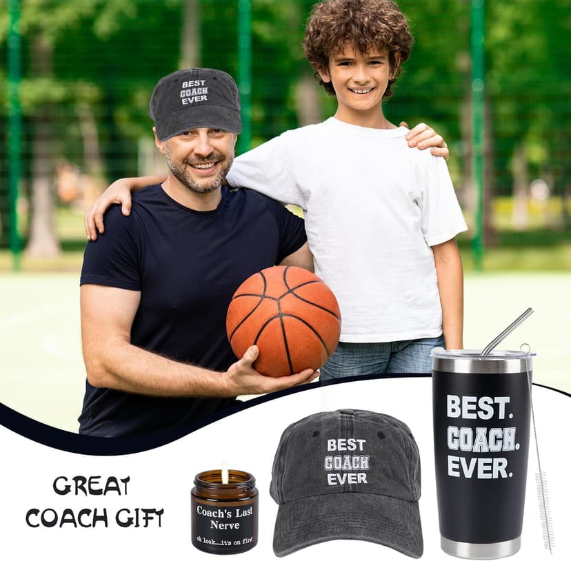 LiYiQ Coaches Gifts, Best Coach Ever, Christmas Gifts, Thank You Gift for Coach, Gift for Baseball Softball Soccer Basketball Coaches