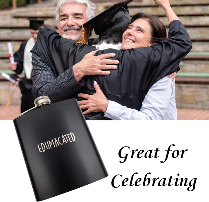 College Graduation Gifts Men 2025, Masters Degree Graduation Gifts, Funny Grad 2025 Present, Adult Graduate Gift Men, Brother Grads Gifts, Nurse Grads Gifts for Women, Edumacated Funny Flask