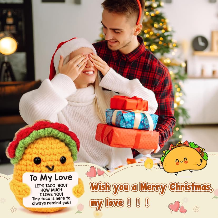 Boyfriend Husband Anniversary I Love You Gifts for Her Him Women Girlfriend Wife Birthday Unique Gift Idea, Handmade Crochet Taco Couples Romantic Valentines Christmas Small Wedding Gifts - To My Love