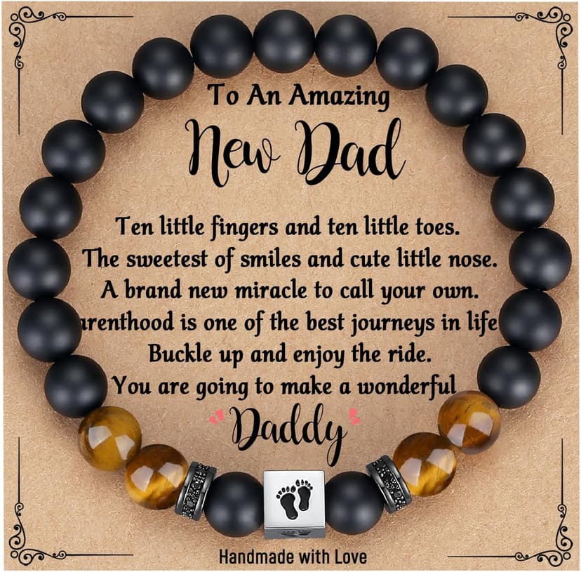 TONY & SANDY First Time Dad Gifts, Daddy to be Bracelet, New Dad Gifts for Men on Father's Birthday Christmas