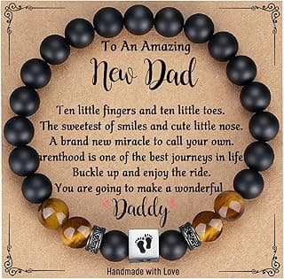 TONY & SANDY First Time Dad Gifts, Daddy to be Bracelet, New Dad Gifts for Men on Father's Birthday Christmas