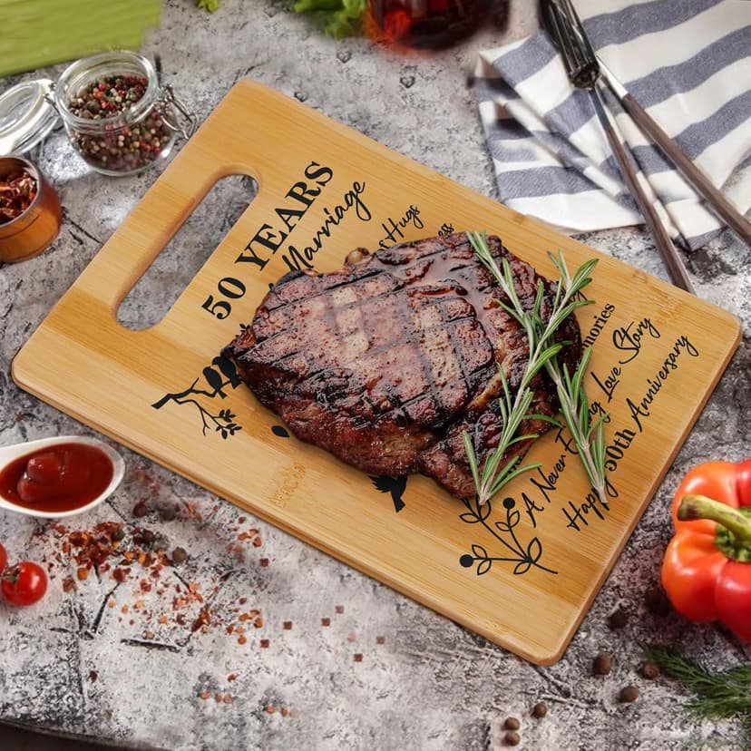 50th Wedding Anniversary for Women Men,Back In 1975&50 Years of Marriage Double sided Cutting Board Gift for Her Him,best 50 years anniversary Decorations for couple