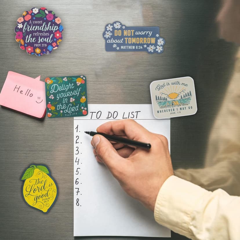 Christian Art Gifts Inspirational Refrigerator Scripture Magnet Set for Women with Bible Verses: Sweet Friendship - Proverbs 27:9 Multicolor Floral Designs, Home & Kitchen Decorations Size 2.8" x 2.8"