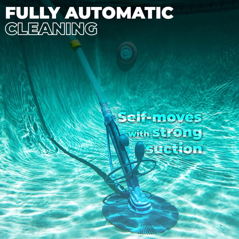 XtremepowerUS Premium Automatic Suction Vacuum-generic Climb Wall Pool Cleaner Sweeper In-Ground Suction Side + Hose Set