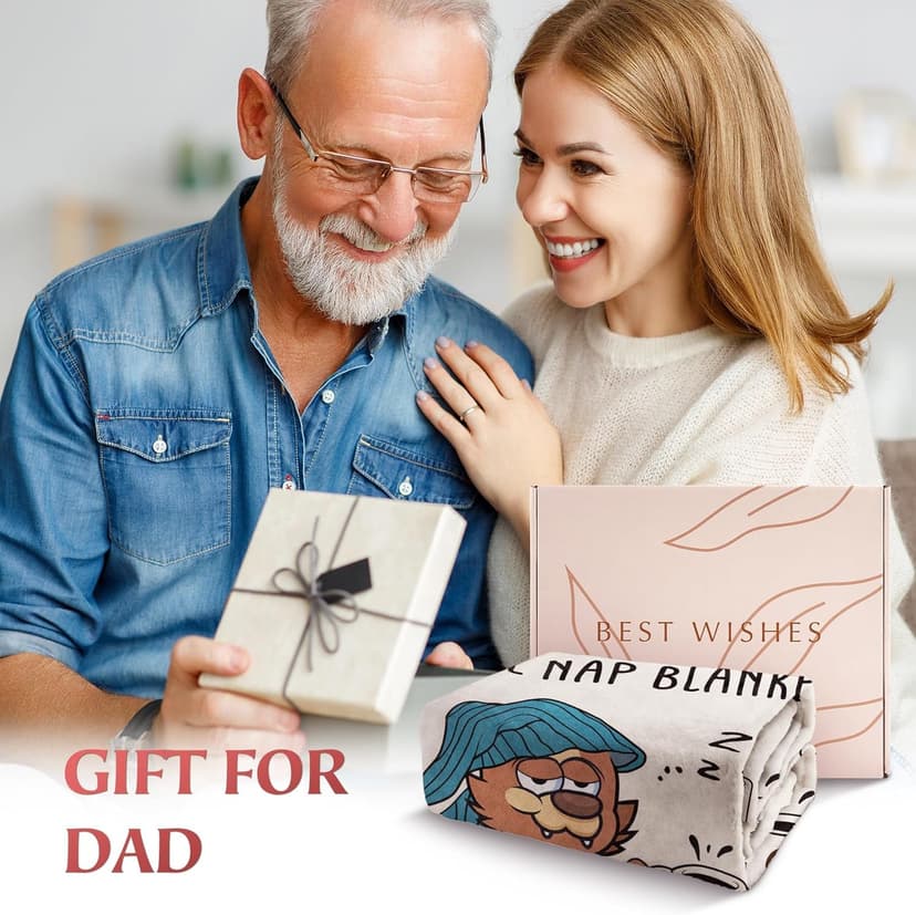 SteadStyle Dad Gifts from Daughter or Son, Dad Birthday Gifts Blanket, Father Gift for Father's Day, Christmas, Thanksgiving, Fluffy Blanket for Daddy, 60'' x 50'' (Beige)