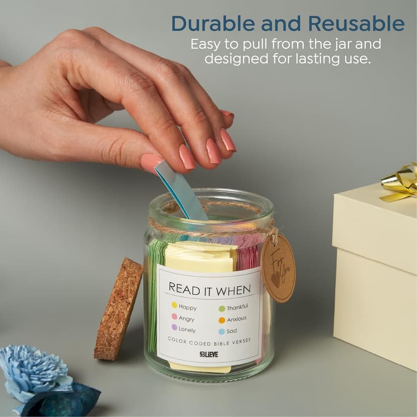 BLIEVE- Bible Verse Jar, Read Me When Bible Verses Jar For Daily Encouragement, Inspirational Prayer & Reflection, Christian Gifts For Women and Men, Religious Graduation Gifts For Her, Gift For Mom