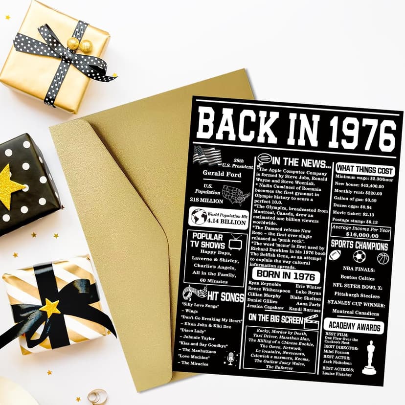 Asmallgf Large 50th Birthday Card Gift for Women Men, Best Fifty Years Old Bday Card for Mom Dad, Happy Turning 50 Birthday Gift Ideas for Godmother Godfather