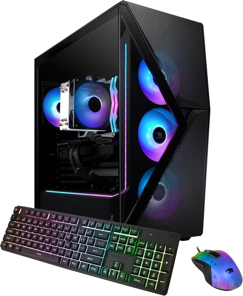 iBUYPOWER Slate MESH Gaming PC Desktop Computer Intel Core i7 14700F CPU, NVIDIA GeForce RTX 5070 12GB GPU, 32GB DDR5 RGB 5200MHz RAM, 1TB NVMe SSD, Windows 11 Home, Keyboard and Mouse - SMI7N5701