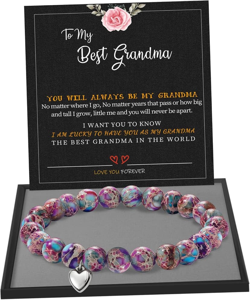 Stocking Stuffers for Teens, Christmas Gifts for Mom from Daughter Beaded Bracelets for Women Teen Girl Gifts Adjustable Charm Link Bead Birthday Graduation Gift for Her Girlfriend Sister