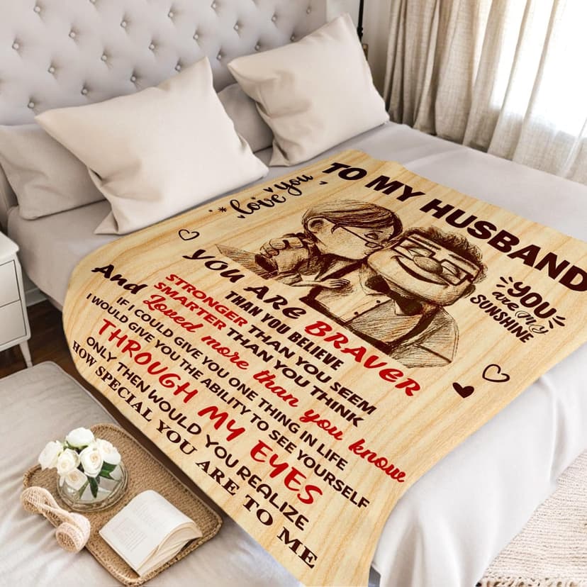 Birthday Gifts for Husband from Wife - Anniversary Wedding Gifts for Men - Romantic Love Present for Him - Christmas Fathers Valentines Day Birthday Gift Ideas for Husband - to My Man Blanket 50"x60"
