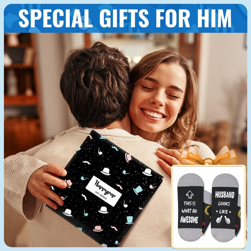 HAPPYPOP Awesome Gifts For Men - Cool Gifts For Son Brother Uncle Nephew Dad Husband, Funny Men Socks