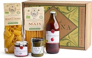Bellina Gluten-Free Vegan Gift Basket - Italian Organic GF Pasta Gift Basket With Sun Dried Tomatoes, Basil Pesto, & Tomato Sauce - Vegetarian Gourmet Pasta for Foodies, Holidays - Imported from Italy