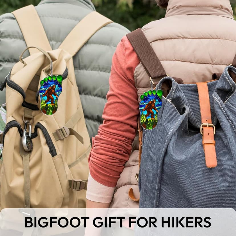 Bigfoot Suncatcher Ornament, Sasquatch Gifts for Friends, Camping Ornaments for Christmas Tree, Gifts for Bigfoot Lovers, Supernatural Funny Stocking Stuffers for Men Women (Suncatcher)