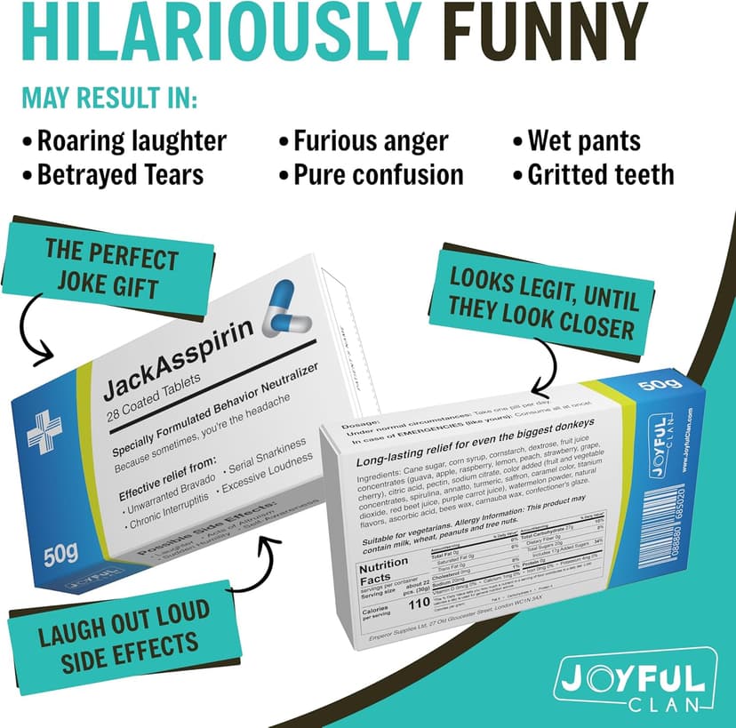 Funny Prank Pill Box with Sweets Gag Gifts for Men Funny Valentines Gifts for Him Xmas Secret Santa Christmas Stocking Filler for Women- Novelty Joke Birthday Gifts for Boyfriend Dad