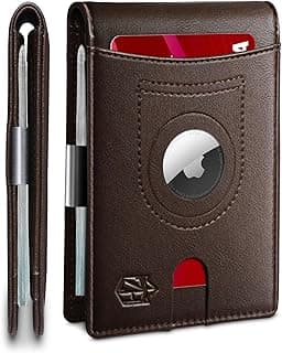 Zitahli Men's Wallets Airtag Holder Slim Rfid Leather with Gift Box