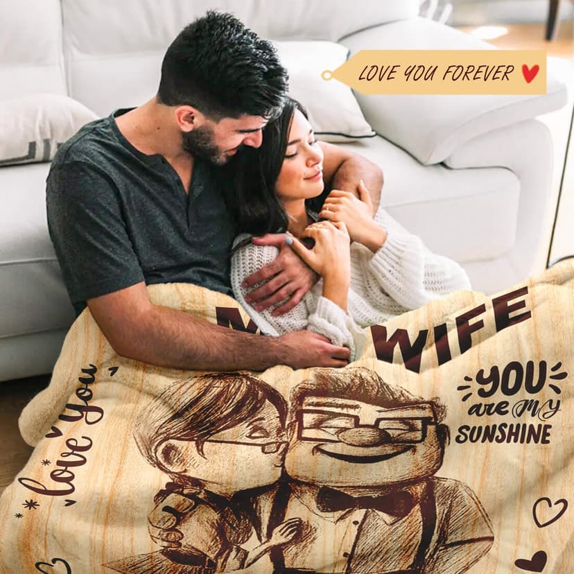Gifts for Wife from Husband - Wedding Anniversary Birthday Gifts for Women - Romantic I Love You Present for Her - Christmas Mothers Day & Valentines Day Gifts for Wife - To My Wife's Blanket 50"x60"