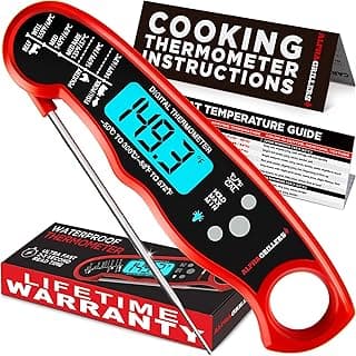 Alpha Grillers Meat Thermometer Digital - Instant Read Food Thermometer for Cooking Grilling Air Fryer Griddle Probe Kitchen Gadgets Essentials BBQ Accessories Grill Gifts for Men Him Dad Birthday