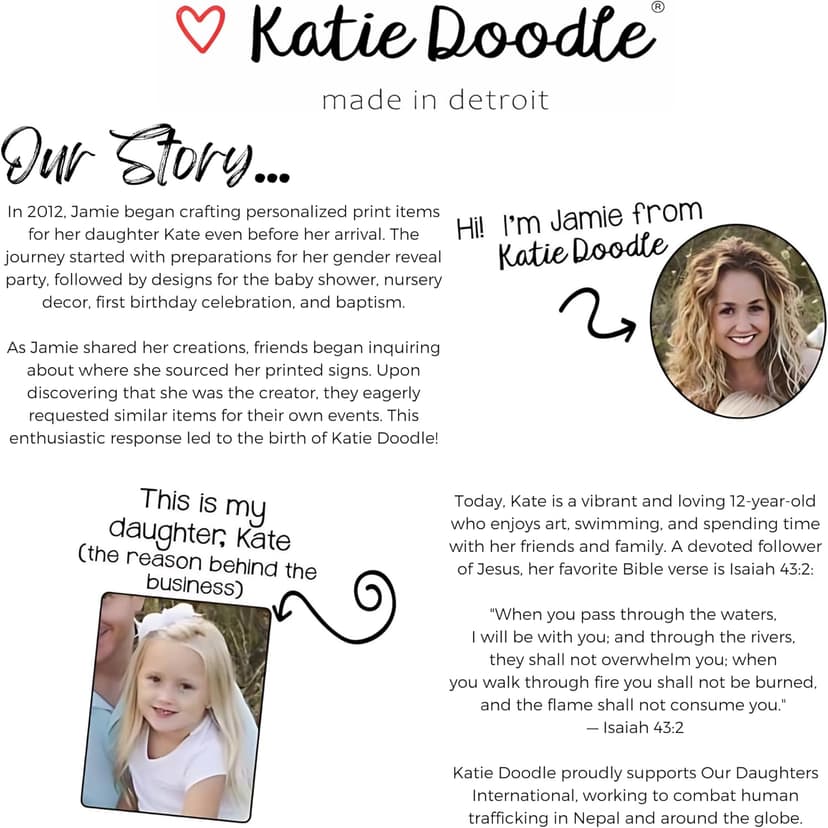 Katie Doodle - Funny Birthday Cards for Women, Friend (Handmade in USA) - Great for 30th, 40th, 50th, 60th, 70th, 75th, 80th, 90th Birthday Gifts for Women Her Friends - Includes 1 Card & 1 Envelope