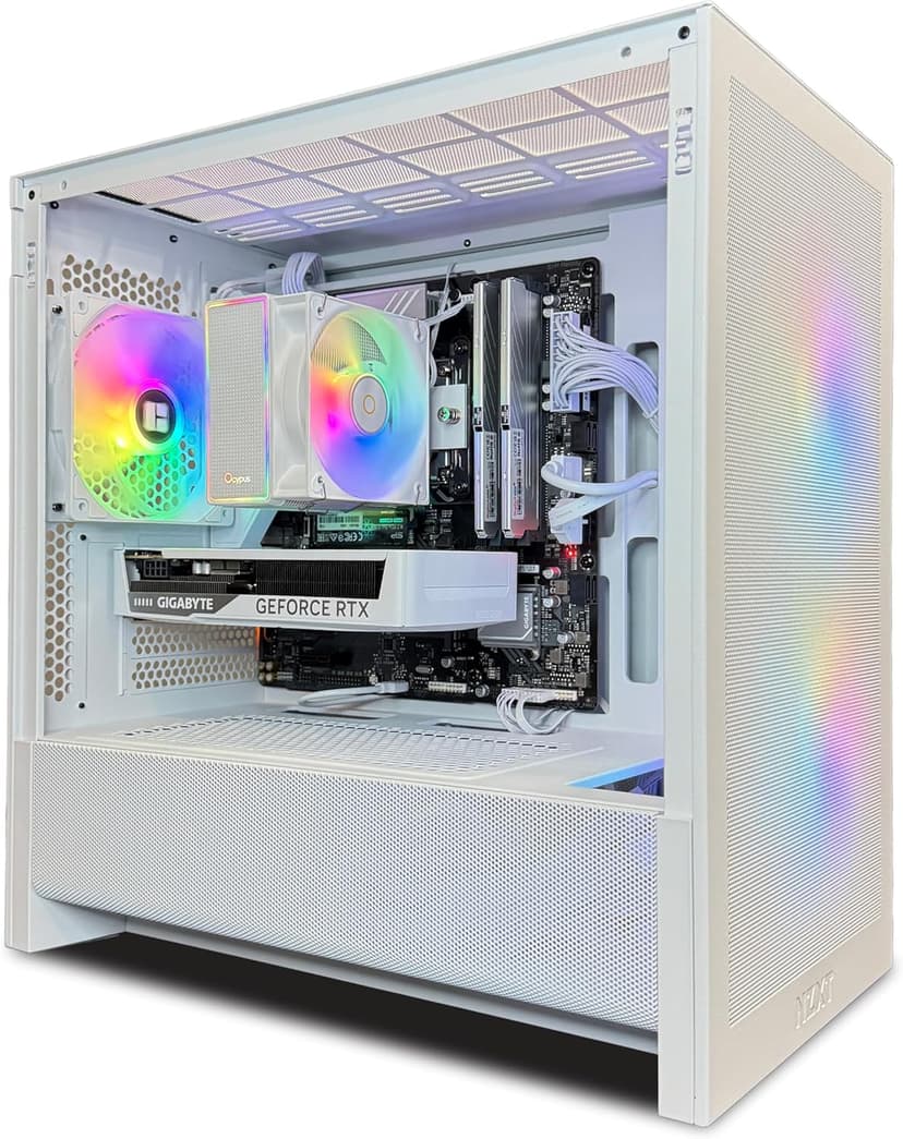 TWELF Onyx H3 Gaming PC – Core i5-13400F, RTX 5060 8GB, 16GB DDR4, 1TB NVMe SSD, WiFi 6, Windows 11 Pro – VR-Ready, White Gaming Tower + Mystery Gift Included