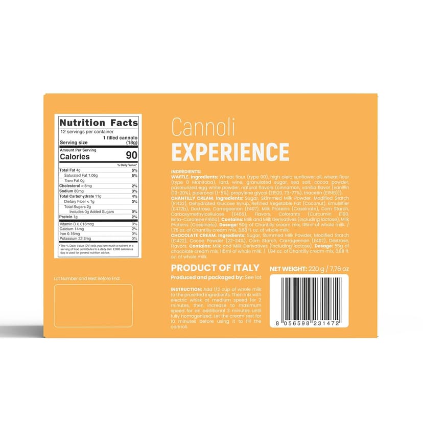 Cannoli, Gourmet Cookies. Biscotti DIY - Cannoli Experience, GIFT basket, Biscotti Italian Cookies, European Cookie, Prime Gifts for Christmas, for Friend, Women, Men or Grandma. CRAFT Your Sicilian Cannoli at Home!