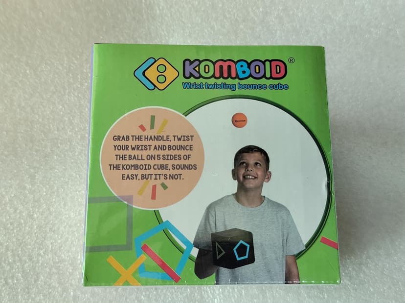 KOMBOID Ball Bouncing Skill Game for Teenagers and Adults. 12+ Years Old. Cube X 1, Single Cube, 2 Balls.