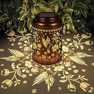 Solar Lanterns Outdoor Waterproof Hummingbird Garden Decor Gifts for Women Mom Grandma Hanging Solar Lights Metal Solar Decoration Outside for Yard, Patio, Backyard, Porch