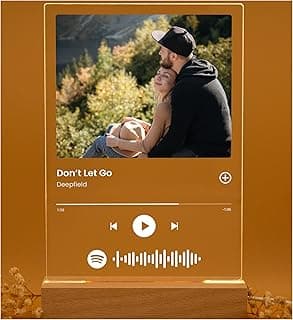 Custom Music Plaque - Personalized Acrylic Song Plaque/Glass Album Cover/Present for Girlfriend - Customized Music Sign - Long Distance Gifts - Couple Present for Her/Him/Boyfriend