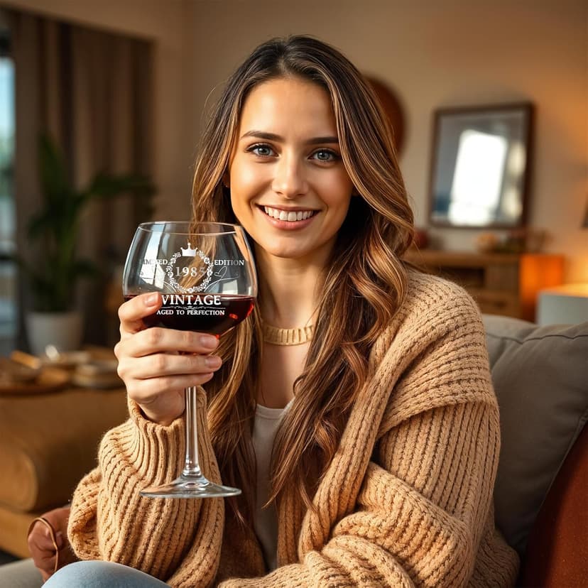 40TH Birthday Gifts for Her, Vintage 1985 40th Wine Glass, 40 Year Old Birthday Decorations For Women, Funny 40 Bday Gifts Idea For Women, Friends, Daughter, Sister Mom - Turning 40 Present