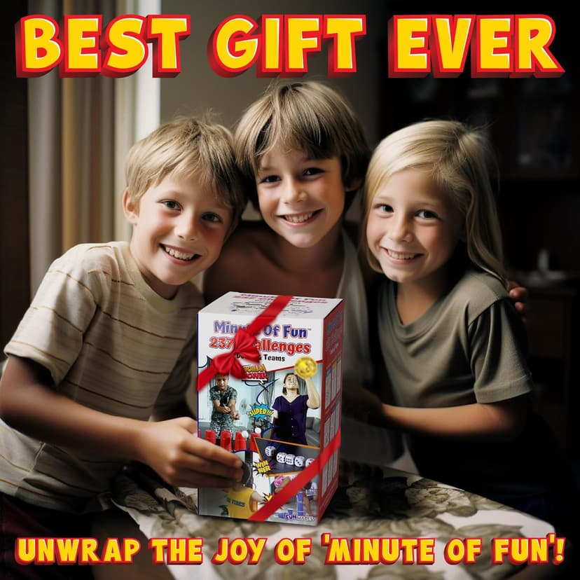 Funwares Minute of Fun Game - Minute to Win It Games for Kids, Adults, Teens, Families, Game Night, Gift for Home, Birthdays, or Travel. 2-12 Players! Original - 237 Challenges