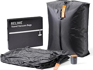 Classic Series Vacuum Bags for Travel Luggage with Wireless Pump, Compression Bags for Carry On Suitcases and Backpack, Vacuum Seal Packing cube for Cloth Packing (2PC + PUMP)