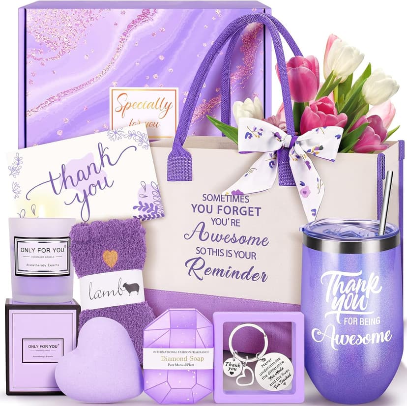 Fortuning's JDS 13PCS Thank You Gifts for Women,Appreciation Spa Thoughtful Unique Office Gift Mothers Day Gifts for Coworker Nurse Friends Boss Teacher Mom Her Appreciation Gift Boxes Holiday Basket