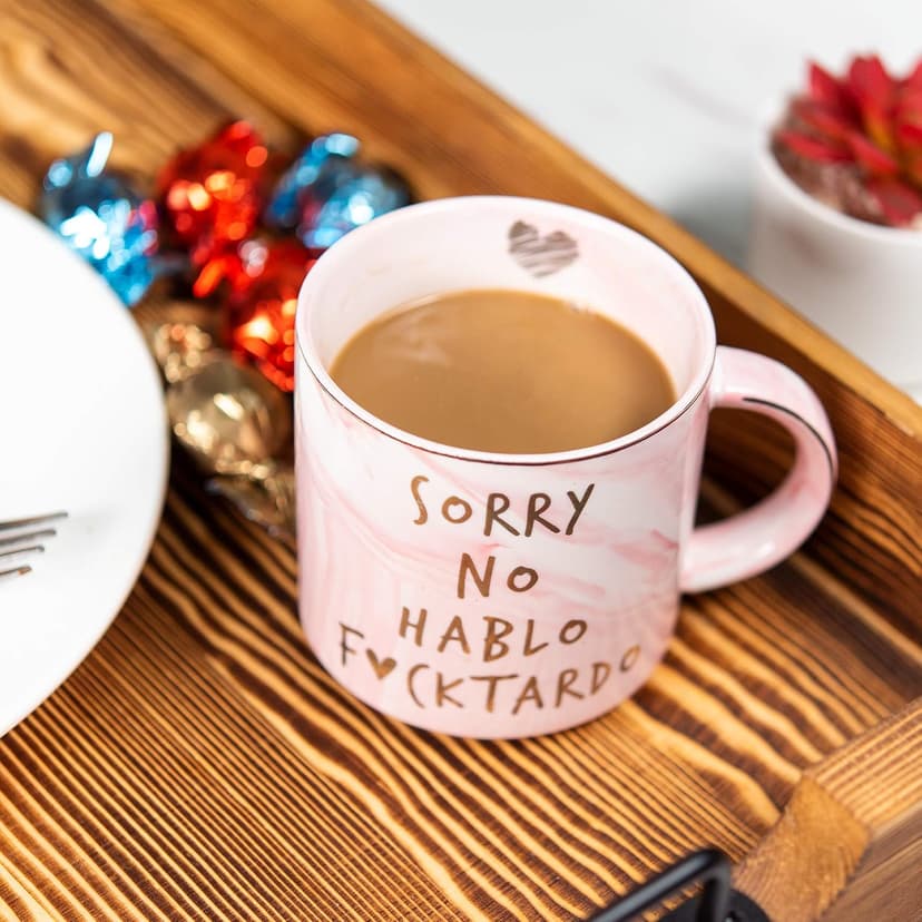 Hendson Gag Gifts for Women - Funny Sarcastic Novelty Gift for Friends, Coworkers, Boss, Employee, Adults - Birthday Mugs for Mom, Sister, BFF - Sorry No Hablo Fuctardo - 11.5oz Ceramic Cup