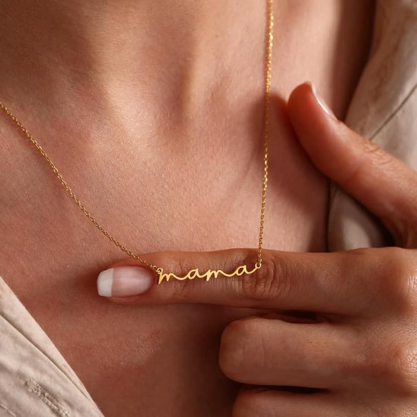 Moodear Mothers Day Gifts Mama Pendant Necklaces for Women - Dainty Small 18K Gold Plated Mom Necklace Non Tarnish Gift for Mom,New Mom Trendy