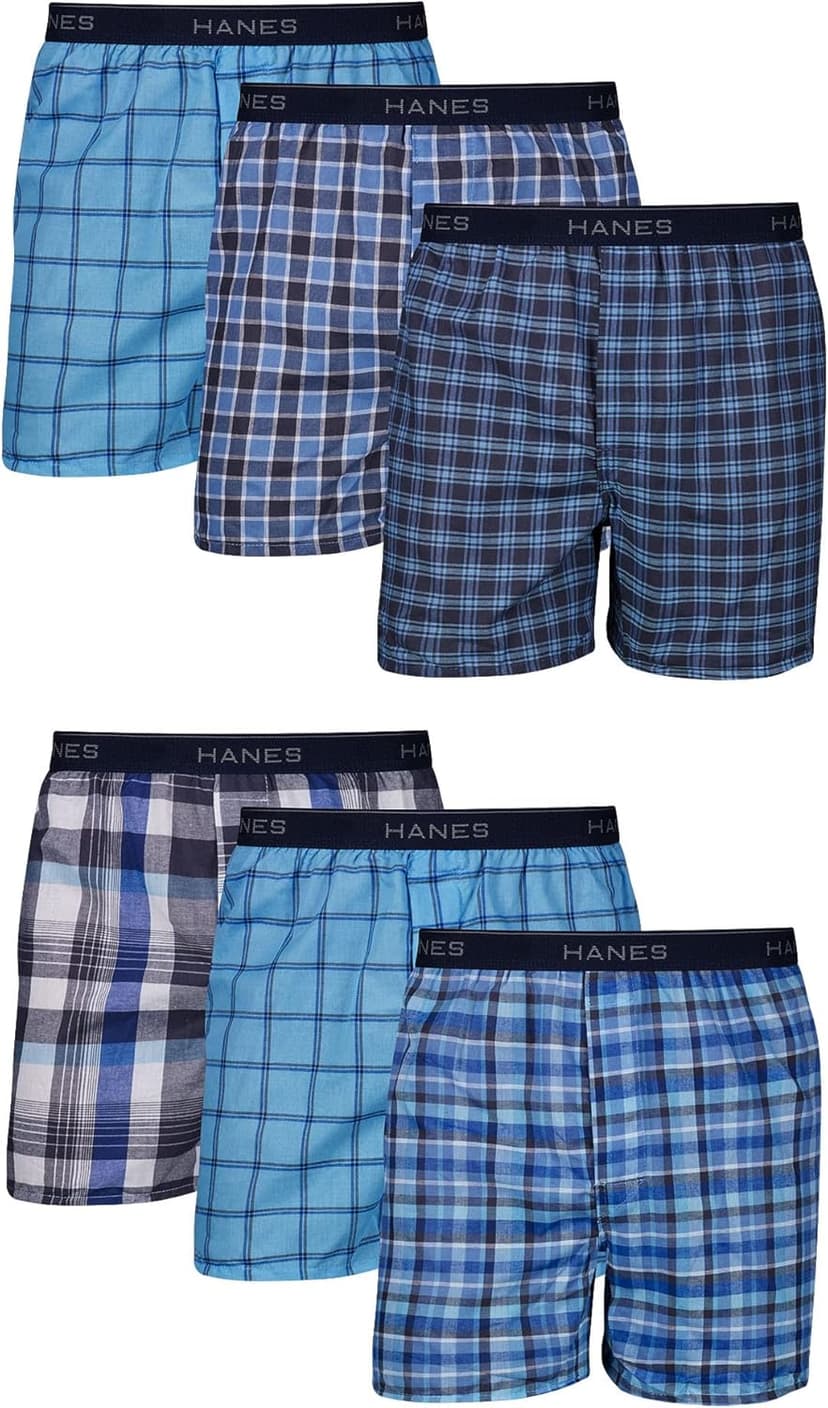 Hanes Pack, Cool & Breathable Cotton Underwear, Moisture-Wicking Boxers for Men