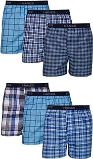 Hanes Pack, Cool & Breathable Cotton Underwear, Moisture-Wicking Boxers for Men
