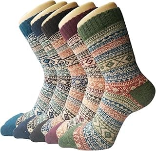 Senker Fashion Womens Wool Socks, Stocking Stuffers Gifts for Women Men Warm Soft Crew Boot Sock for Winter Hiking