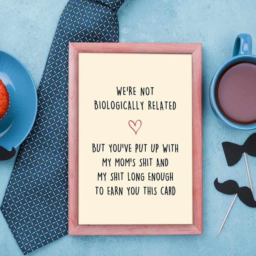 Funny Fathers Day Card for Step Dad,Happy Father's Day Gifts from Step Daughter Son,Bonus Dad Fathers Day Card Gift