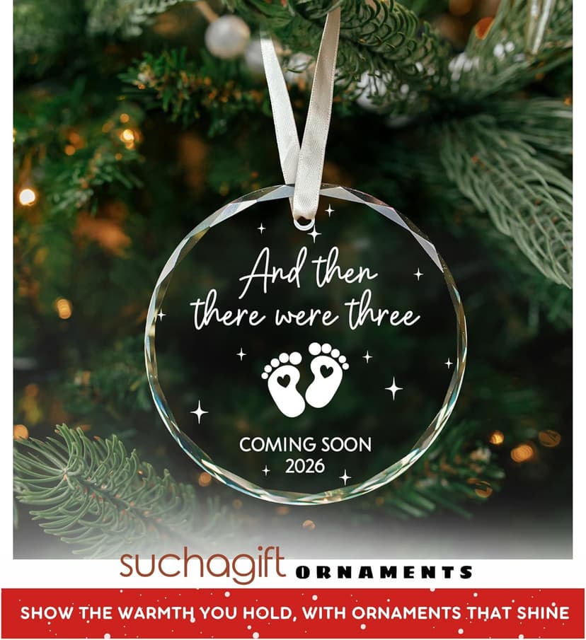 Gifts for Expecting Parents - Expecting Parents to Be Unique Gifts - Baby Pregnancy Announcement Gift Ideas for Husband, Family - Baby Ornament 2026 - Baby Pregnancy Announcement - Glass Ornament
