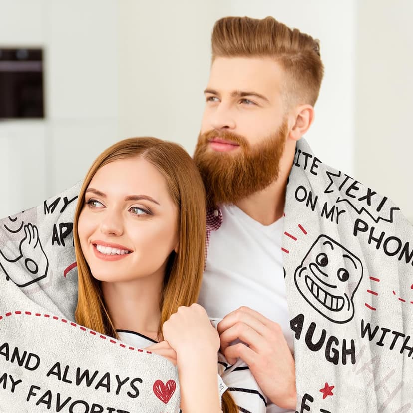 Craftique Birthday Gifts for Girlfriend Boyfriend- I Love You Blanket for Him Her- Romantic Girlfriend Gifts Anniversary, Funny Soft Blanket Gift for Him Her Husband Wife Fiance, 60”×50”