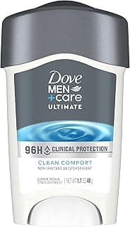 DOVE MEN + CARE Clinical Protection Antiperspirant Clean Comfort Stick for Men 96-Hour Sweat and Odor Protection Clinical Strength Antiperspirant with 1/4 Moisturizing Cream 1.7 oz