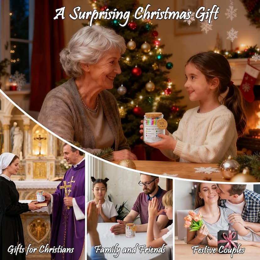 Bible Verse Jar, Read Me When Bible Verses Jar for Emotions and Feelings, Christian Gifts for Women, Men, Birthday Gifts for Mom,Graduation Gift for Her, Prayer Cards Comes With A 48-inch Ribbon Bow