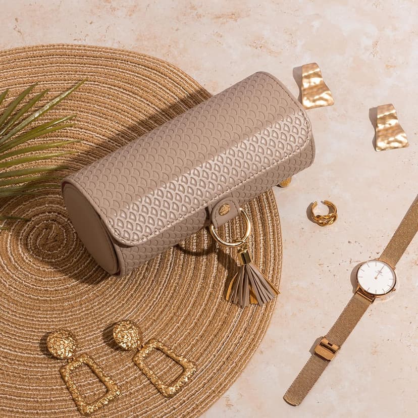 Vlando Viaggio Small Jewelry Case Box, Travel Essential Accessories for Women, Gifts for Travelers Couples Mom Friends, Bridesmaid